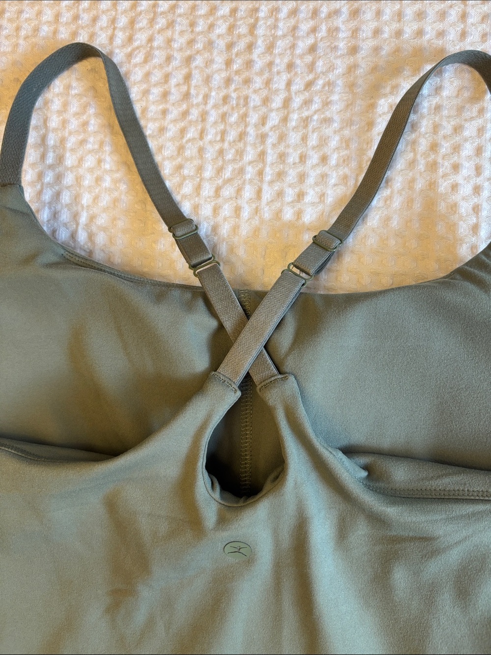 ❌SOLD!❌ Danskin Skinny Strap Active Mini Dress L Sage Green Shorts Romper - Picture 3 of 16